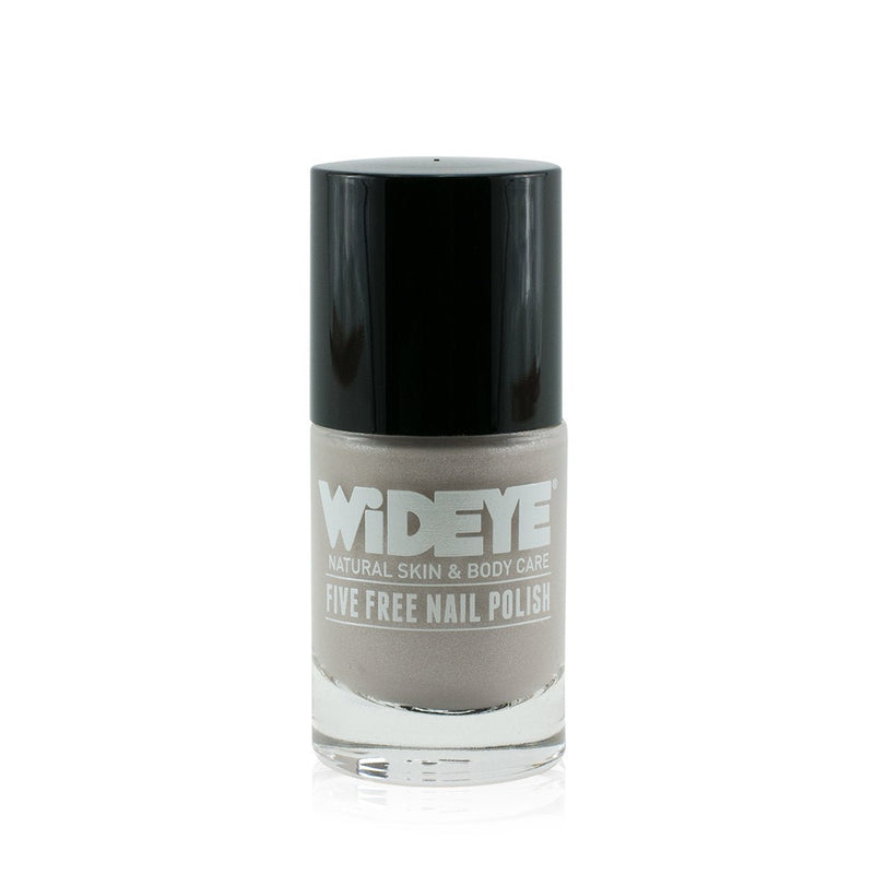 Silver shimmer nail varnish in glass bottle by WiDEYE.