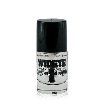 Protective top coat nail varnish in a glass bottle by WiDEYE