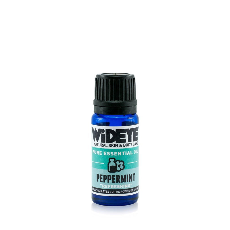 Natural aromatherapy Peppermint essential oil in glass bottle by WiDEYE.