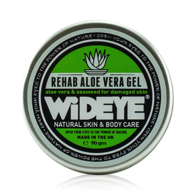 Natural Vegan skincare 'Rehab' Aloe Vera and Seaweed Gel for Damaged Skin in recyclable pot by WiDEYE with essential oils