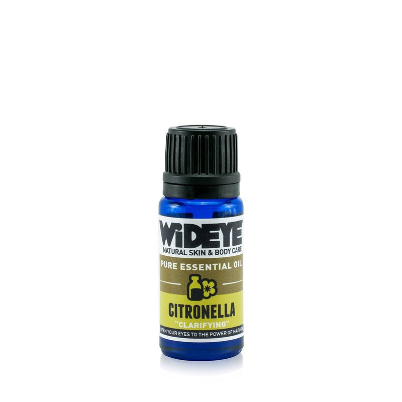 Natural aromatherapy Citronella essential oil in glass bottle by WiDEYE
