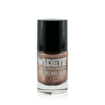 Bronze shimmer nail varnish in glass bottle by WiDEYE.