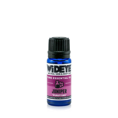 Natural aromatherapy essential oil Juniper in glass bottle by WiDEYE.