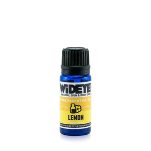Natural aromatherapy Lemon essential oil in glass bottle by WiDEYE in Rye.