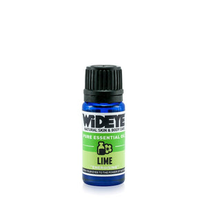 Natural aromatherapy Lime essential oil in glass bottle by WiDEYE in Rye.