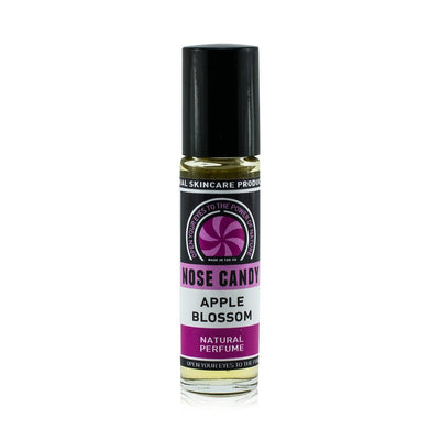 Natural vegan aromatherapy 'Nose Candy' perfume roller in glass bottle, handmade by WiDEYE in Rye.