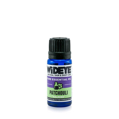 Natural aromatherapy Patchouli essential oil in glass bottle by WiDEYE.