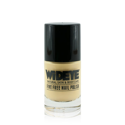 Pastel yellow nail polish in glass bottle by WiDEYE.