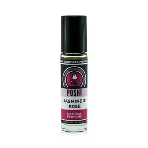 Natural vegan aromatherapy 'Poshi' perfume roller in glass bottle, handmade by WiDEYE in Rye.