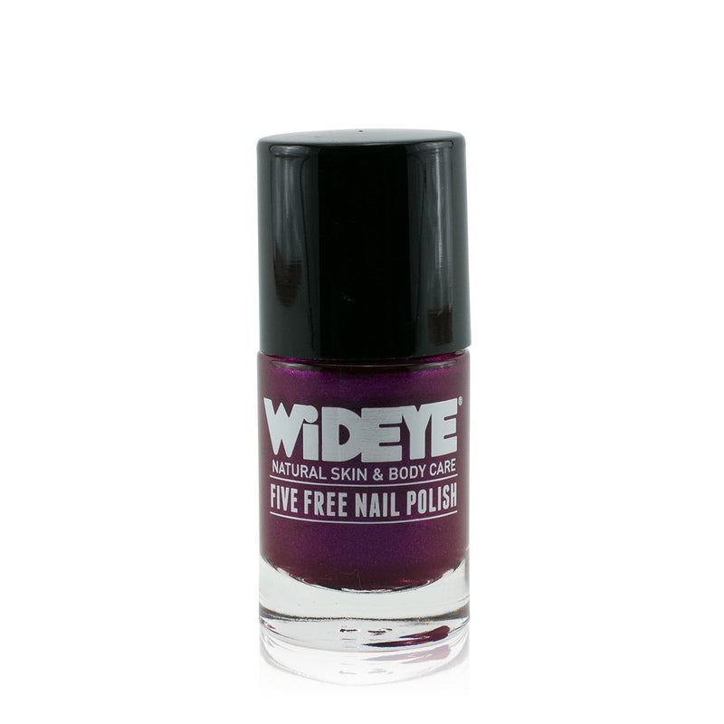 Deep purple shimmer nail varnish in glass bottle by WiDEYE.