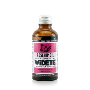 Natural vegan aromatherapy Rosehip oil for blending and massage, in glass bottle by WiDEYE.