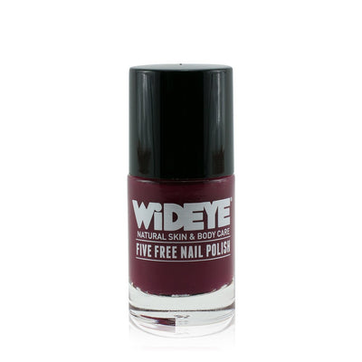 Raspberry red nail varnish in glass bottle by WiDEYE